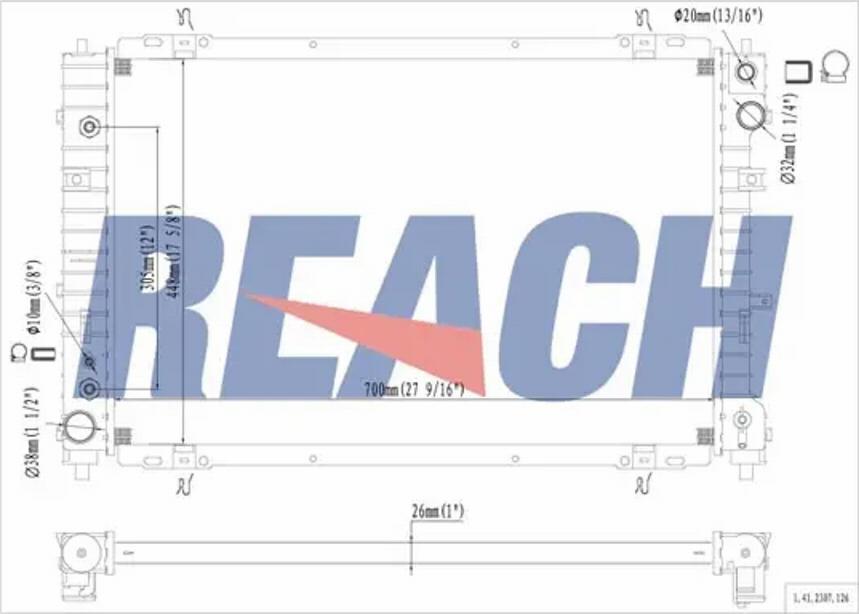 REACH 1.41.2307.126 - Radiateur, refroidissement du moteur cwaw.fr