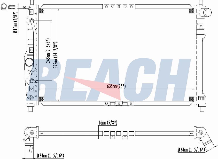 REACH 1.41.2386.116 - Radiateur, refroidissement du moteur cwaw.fr