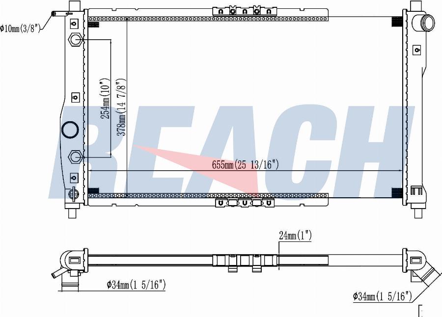 REACH 1.41.2381.523 - Radiateur, refroidissement du moteur cwaw.fr