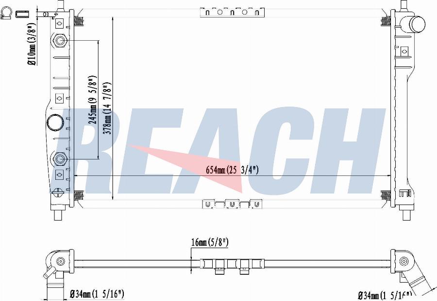 REACH 1.41.2381.116 - Radiateur, refroidissement du moteur cwaw.fr