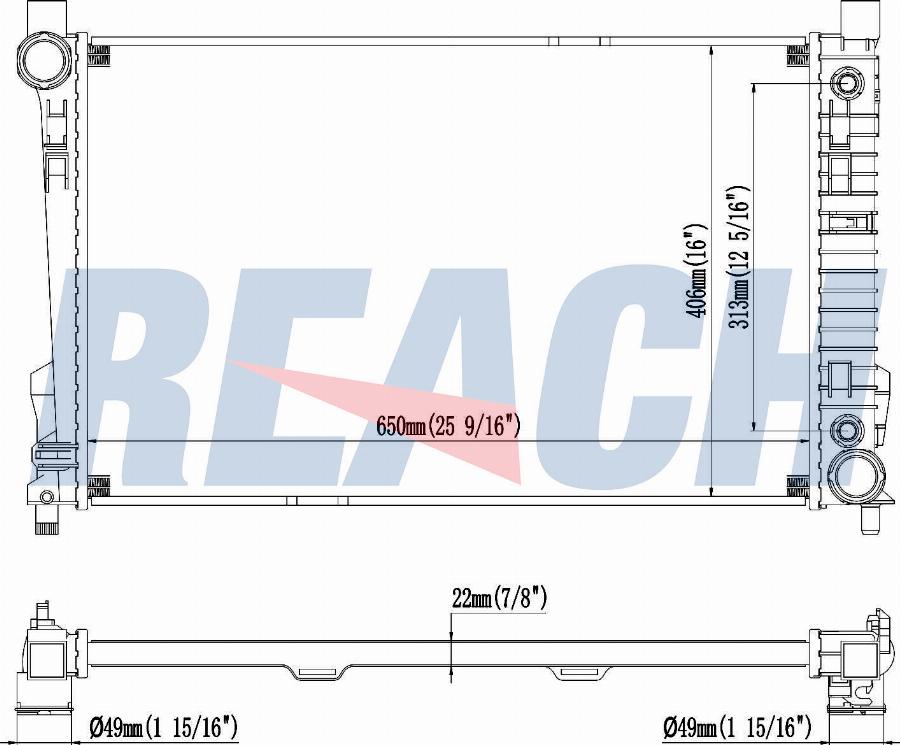 REACH 1.41.2337.022 - Radiateur, refroidissement du moteur cwaw.fr