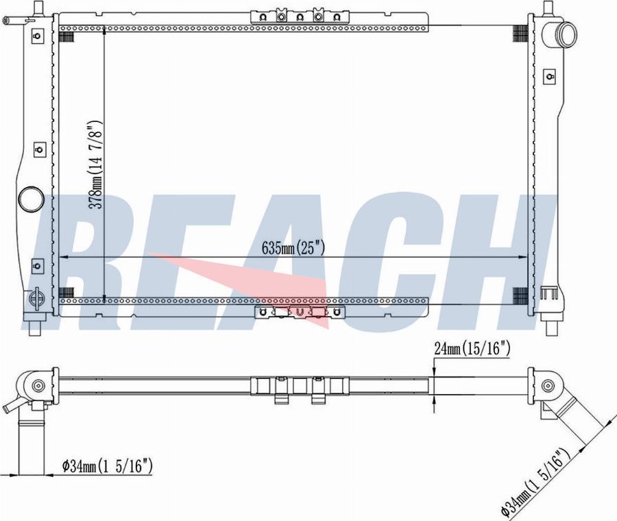 REACH 1.41.2378.523 - Radiateur, refroidissement du moteur cwaw.fr