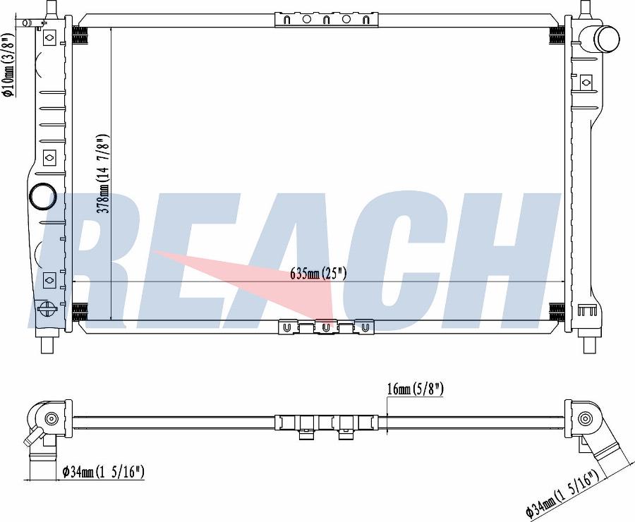 REACH 1.41.2378.116 - Radiateur, refroidissement du moteur cwaw.fr