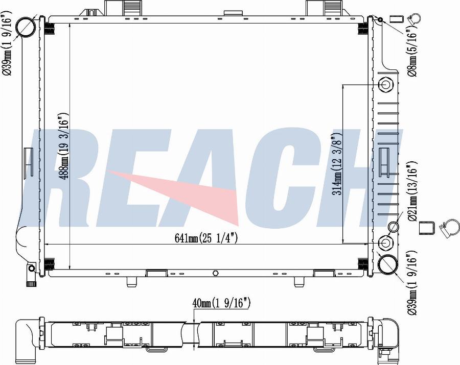 REACH 1.41.2290.142 - Radiateur, refroidissement du moteur cwaw.fr