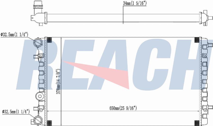 REACH 1.41.2241.534 - Radiateur, refroidissement du moteur cwaw.fr