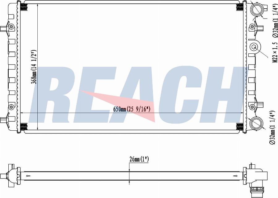 REACH 1.41.2241.126 - Radiateur, refroidissement du moteur cwaw.fr