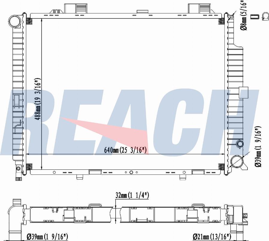 REACH 1.41.2213.132 - Radiateur, refroidissement du moteur cwaw.fr