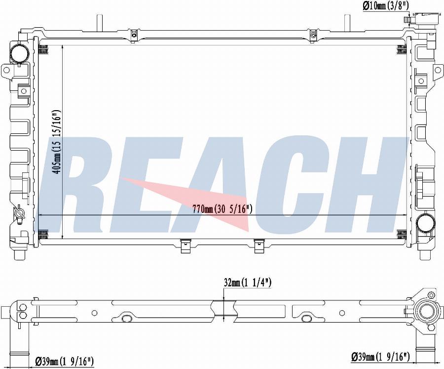 REACH 1.41.2795.132 - Radiateur, refroidissement du moteur cwaw.fr