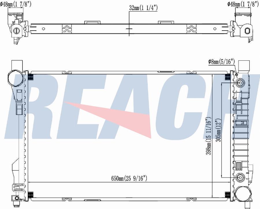 REACH 1.41.2749.132 - Radiateur, refroidissement du moteur cwaw.fr