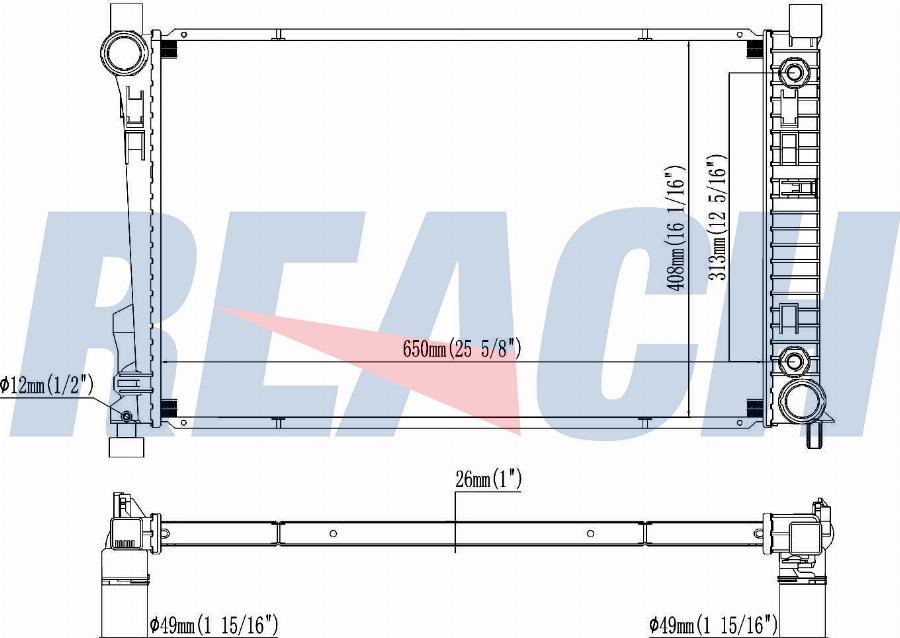 REACH 1.41.2750.126 - Radiateur, refroidissement du moteur cwaw.fr