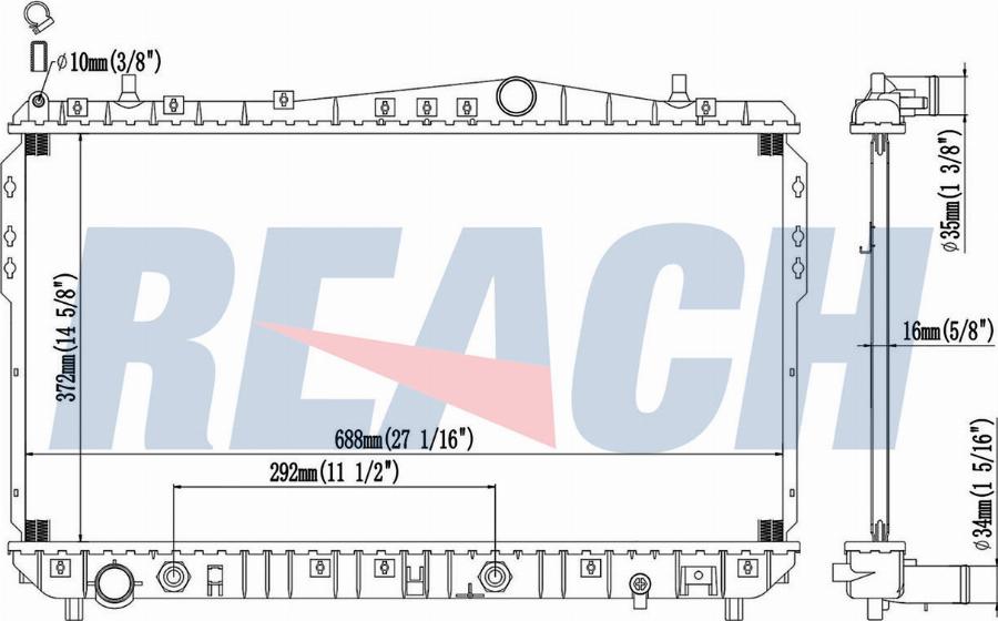 REACH 1.41.2788.116YP - Radiateur, refroidissement du moteur cwaw.fr