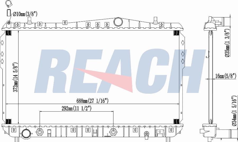 REACH 1.41.2788.116 - Radiateur, refroidissement du moteur cwaw.fr