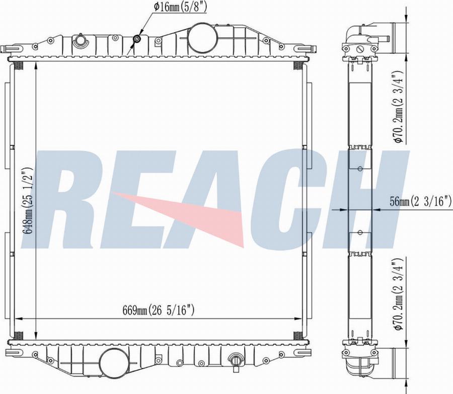 REACH 1.42.10969.156 - Radiateur, refroidissement du moteur cwaw.fr