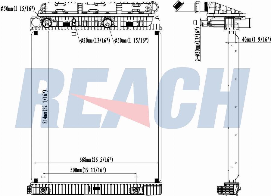 REACH 1.42.10687.142 - Radiateur, refroidissement du moteur cwaw.fr