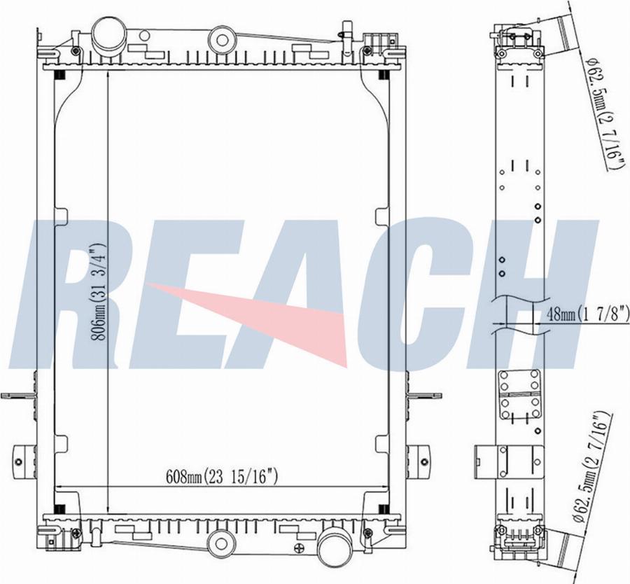 REACH 1.42.10018.148F - Radiateur, refroidissement du moteur cwaw.fr