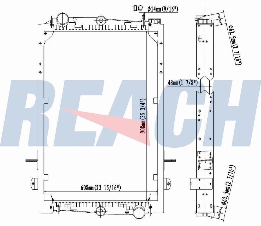 REACH 1.42.10077.148F - Radiateur, refroidissement du moteur cwaw.fr