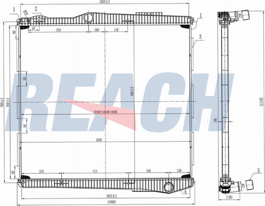 REACH 1.42.10857.142 - Radiateur, refroidissement du moteur cwaw.fr