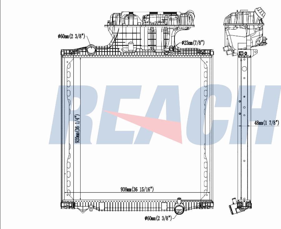 REACH 1.42.10312.148F - Radiateur, refroidissement du moteur cwaw.fr