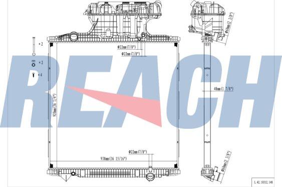 REACH 1.42.10312.148 - Radiateur, refroidissement du moteur cwaw.fr