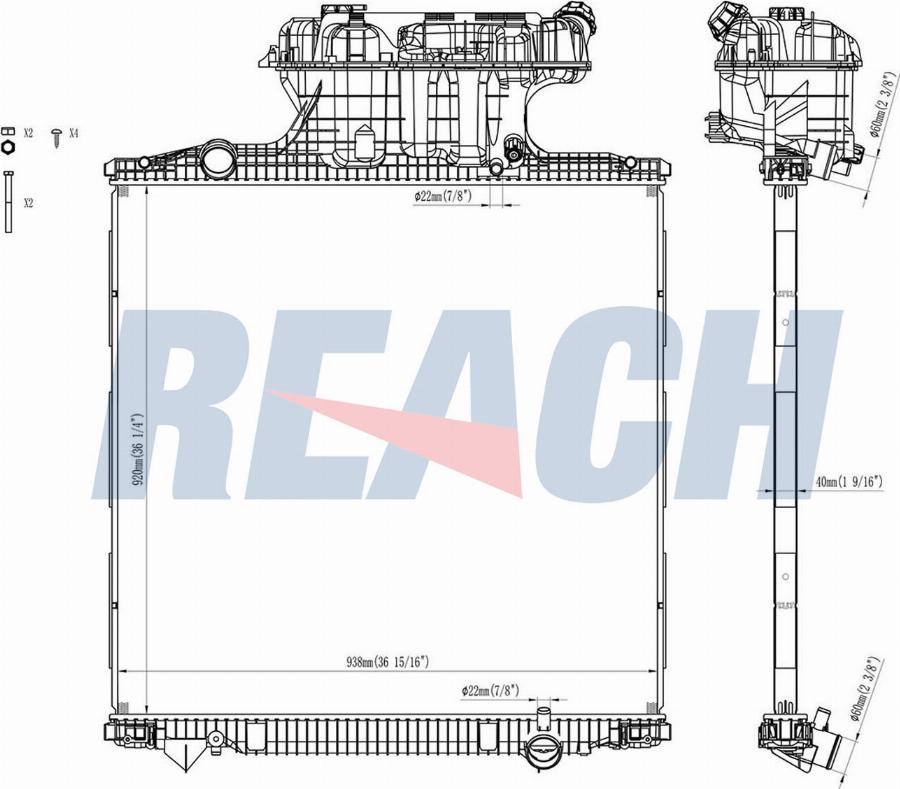 REACH 1.42.10312.142 - Radiateur, refroidissement du moteur cwaw.fr