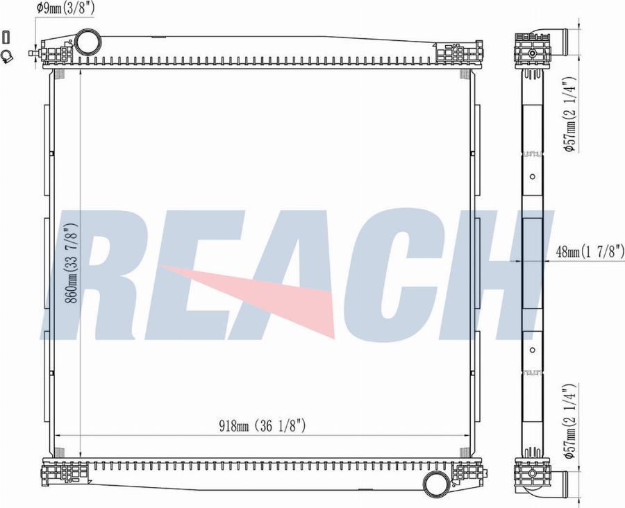 REACH 1.42.10255.148 - Radiateur, refroidissement du moteur cwaw.fr