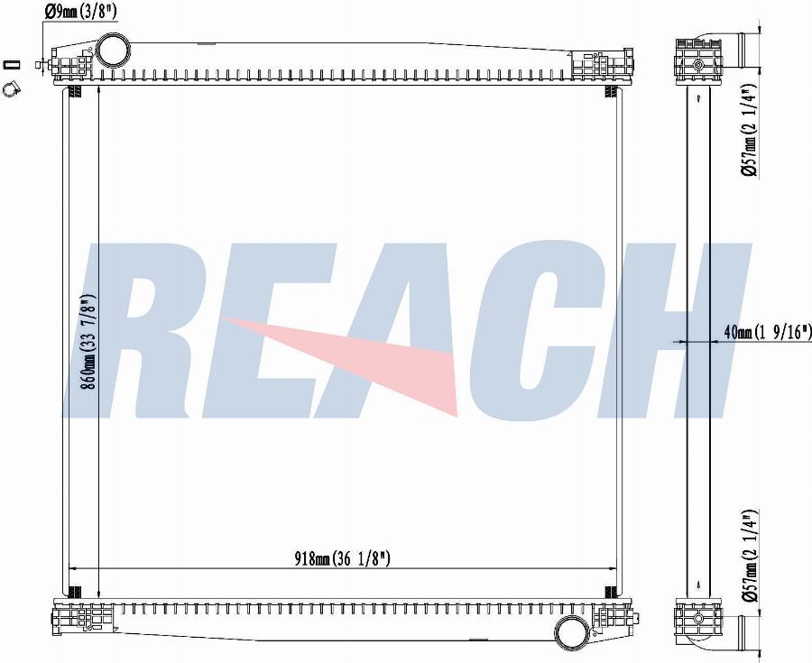 REACH 1.42.10255.142 - Radiateur, refroidissement du moteur cwaw.fr