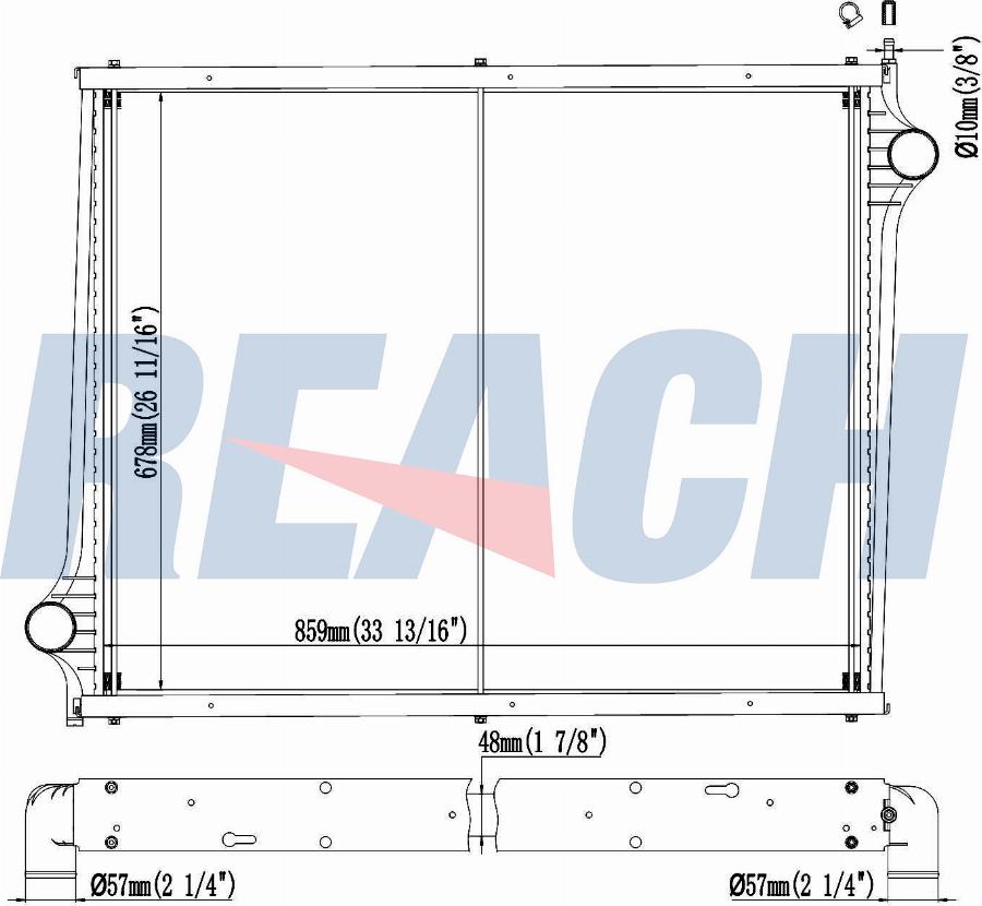 REACH 1.42.10250.148F - Radiateur, refroidissement du moteur cwaw.fr