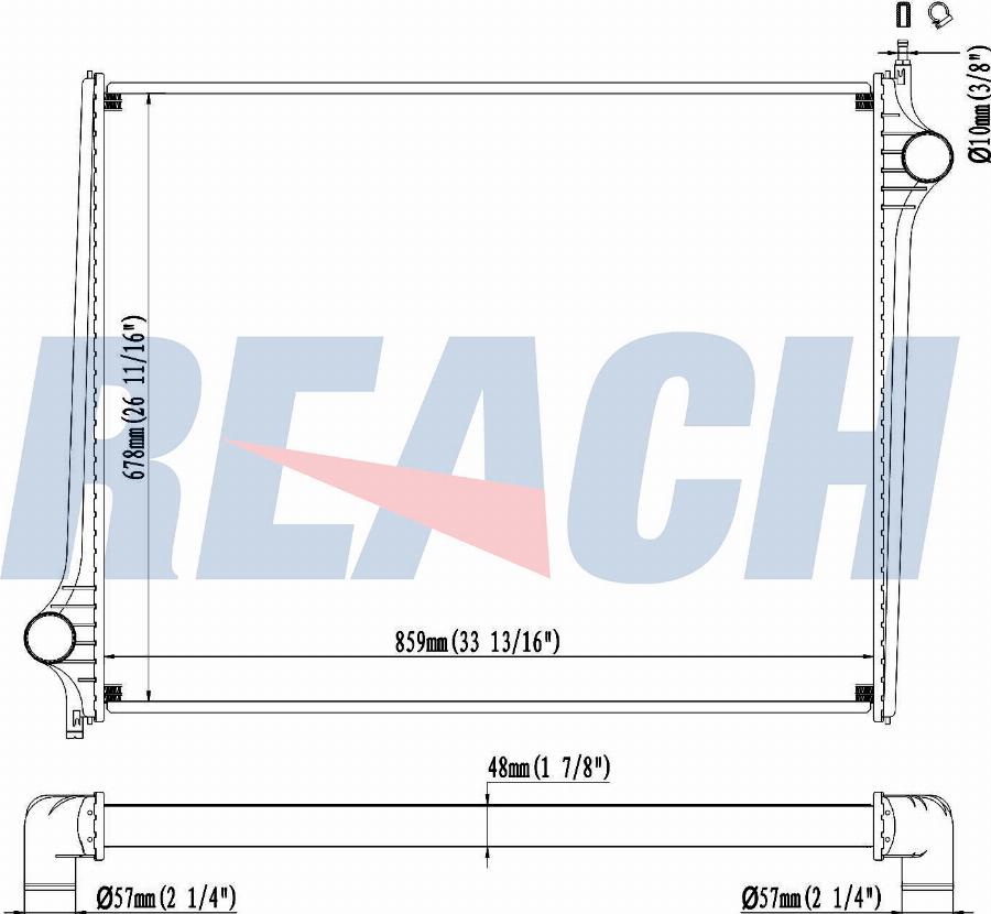 REACH 1.42.10250.148 - Radiateur, refroidissement du moteur cwaw.fr