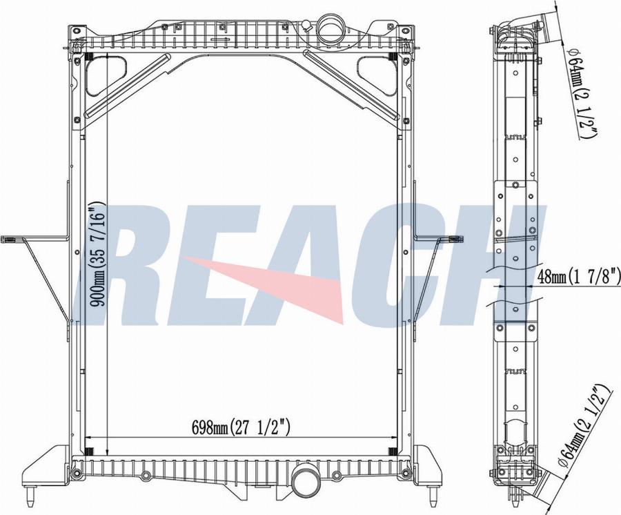 REACH 1.42.10251.148F - Radiateur, refroidissement du moteur cwaw.fr