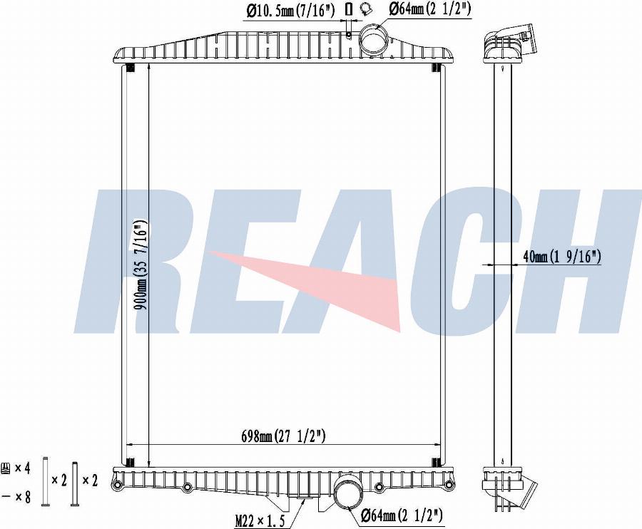 REACH 1.42.10251.142 - Radiateur, refroidissement du moteur cwaw.fr