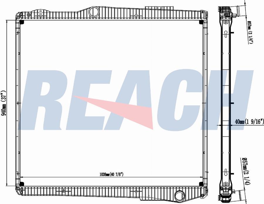 REACH 1.42.10702.142F - Radiateur, refroidissement du moteur cwaw.fr