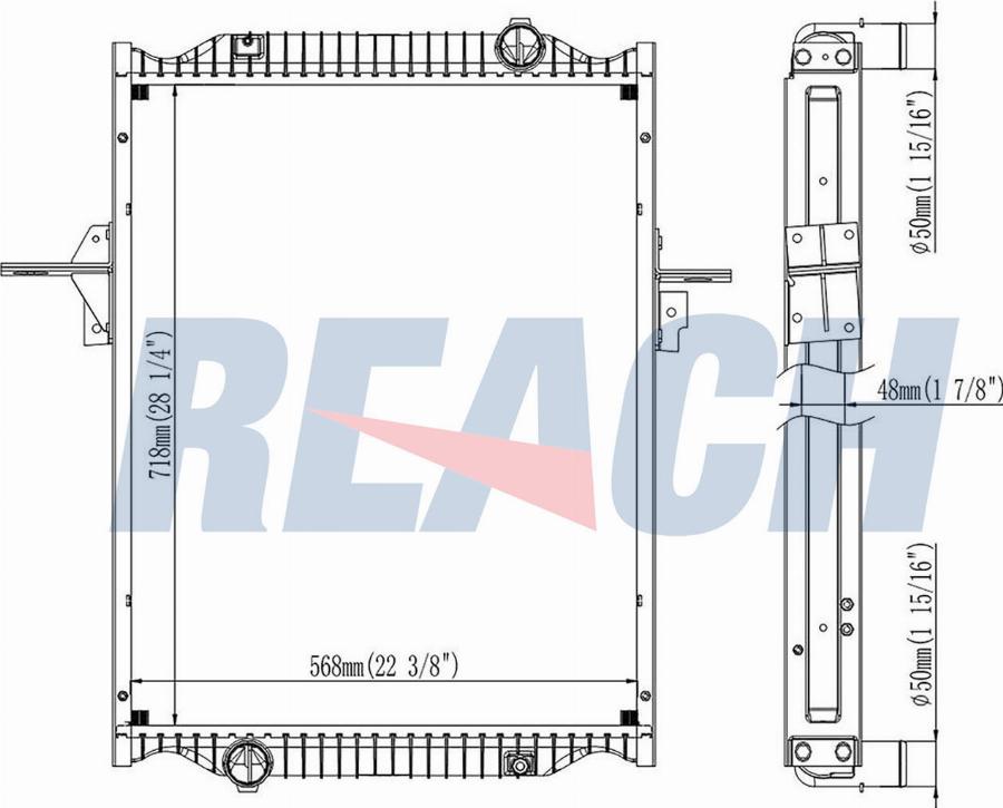 REACH 1.42.11051.148F - Radiateur, refroidissement du moteur cwaw.fr