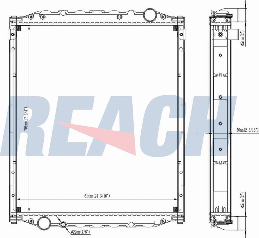 REACH 1.42.11027.156F - Radiateur, refroidissement du moteur cwaw.fr