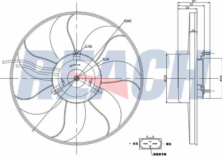 REACH 1.51.12006 - Ventilateur, refroidissement du moteur cwaw.fr