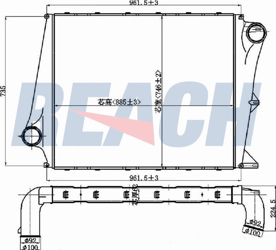 REACH 1.61.1074.2 - Intercooler, échangeur cwaw.fr