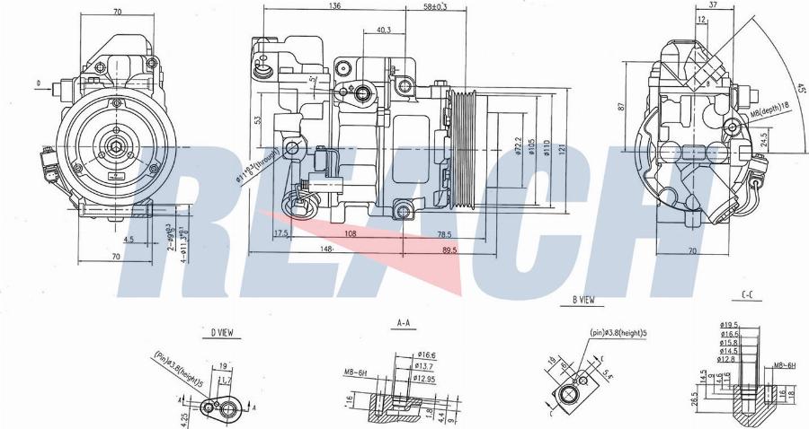 REACH 1.74.20539 - Compresseur, climatisation cwaw.fr