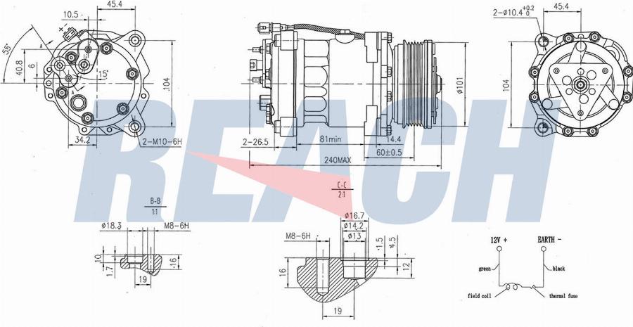 REACH 1.74.20525 - Compresseur, climatisation cwaw.fr