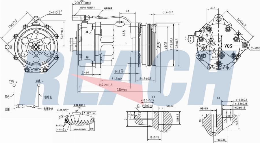 REACH 1.74.22215 - Compresseur, climatisation cwaw.fr