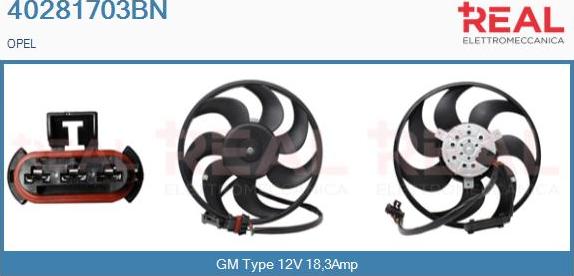 REAL 40281703BN - Ventilateur, refroidissement du moteur cwaw.fr