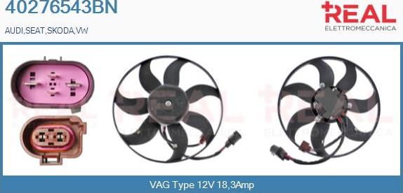 REAL 40276543BN - Ventilateur, refroidissement du moteur cwaw.fr