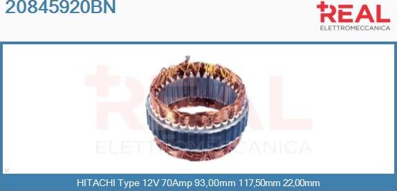 REAL 20845920BN - Stator, alternateur cwaw.fr