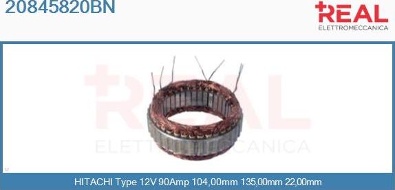 REAL 20845820BN - Stator, alternateur cwaw.fr