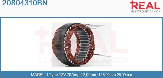 REAL 20804310BN - Stator, alternateur cwaw.fr