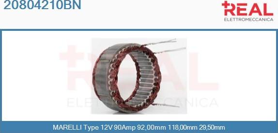 REAL 20804210BN - Stator, alternateur cwaw.fr