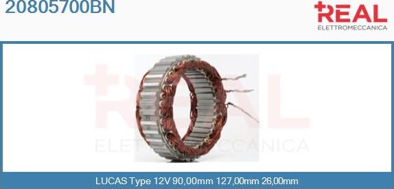 REAL 20805700BN - Stator, alternateur cwaw.fr