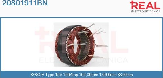 REAL 20801911BN - Stator, alternateur cwaw.fr