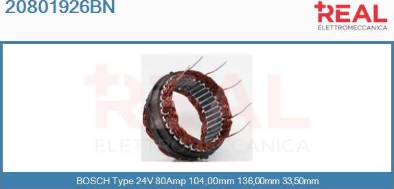 REAL 20801926BN - Stator, alternateur cwaw.fr