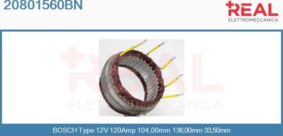 REAL 20801560BN - Stator, alternateur cwaw.fr