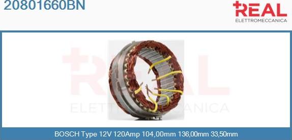 REAL 20801660BN - Stator, alternateur cwaw.fr