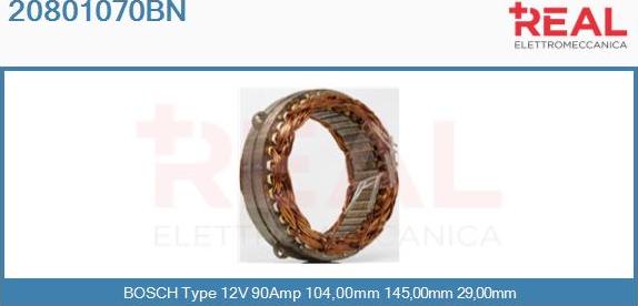 REAL 20801070BN - Stator, alternateur cwaw.fr